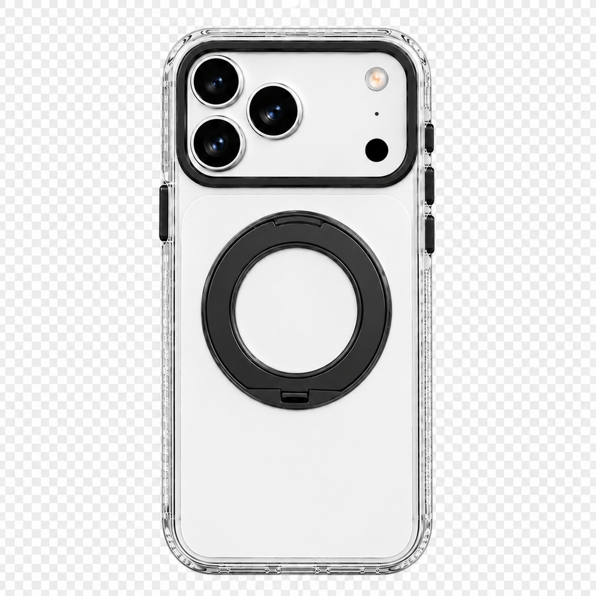 MagSafe дэмждэг тунгалаг iPhone кейс – 360° эргэдэг бөгжтэй