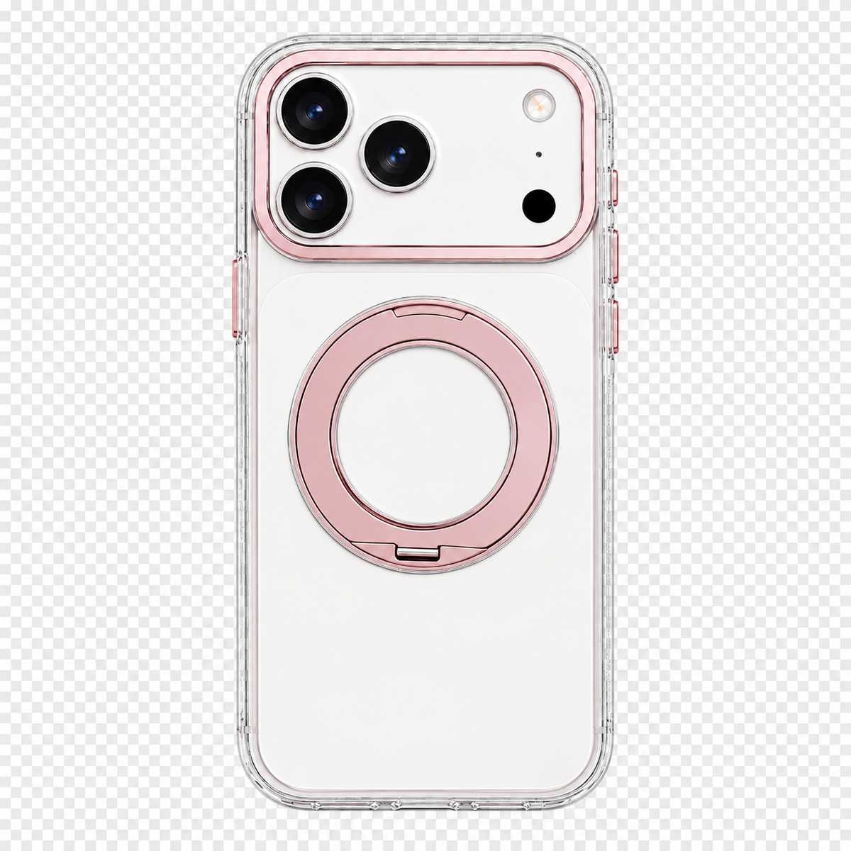 MagSafe дэмждэг тунгалаг iPhone кейс – 360° эргэдэг бөгжтэй