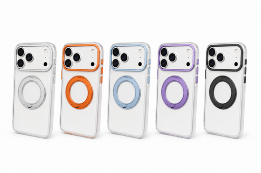 MagSafe дэмждэг тунгалаг iPhone кейс – 360° эргэдэг бөгжтэй